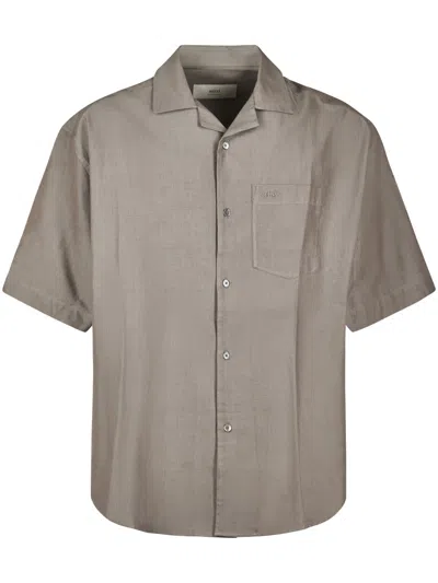 Ami Alexandre Mattiussi Ami Short-sleeved Relaxed Fit Shirt In Gray