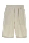 Ami Alexandre Mattiussi Ami Chalk Cotton Bermuda Shorts In Grey