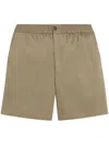 Ami Alexandre Mattiussi Khaki Cotton Elasticated Waist Shorts In Laurel