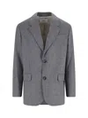 Ami Alexandre Mattiussi Ami Single-breasted Grey Virgin Wool Blazer With Classic Lapel In Gray