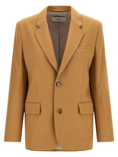 AMI ALEXANDRE MATTIUSSI AMI SINGLE-BREASTED WOOL BLAZER WITH STRUCTURED SHOULDERS