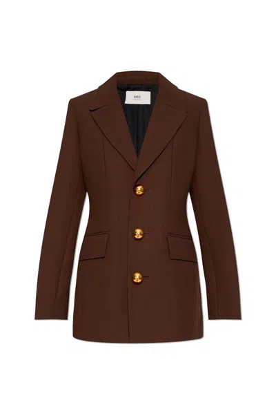 Ami Alexandre Mattiussi Single-breasted Tailored Blazer In Brown