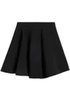 Ami Alexandre Mattiussi Virgin Wool Skater Mini Skirt In Black/chalk