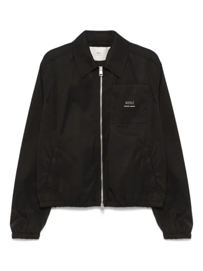 Ami Alexandre Mattiussi Ami Sleek Black Jacket With Versatile Two-way Zip