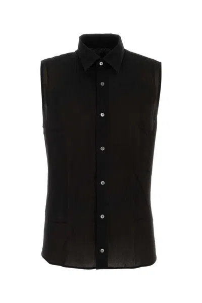 Ami Alexandre Mattiussi Ami Sleeveless Buttoned Shirt In Black