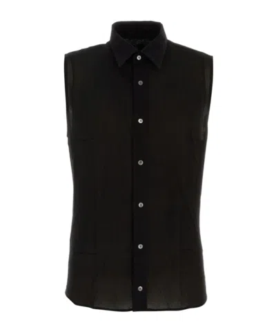 Ami Alexandre Mattiussi Ami Sleeveless Buttoned Shirt In Black