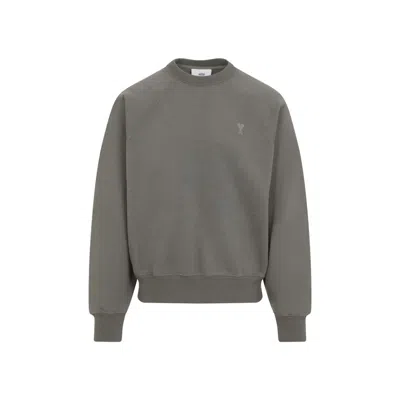 Ami Alexandre Mattiussi Ami Sophisticated Grey Cotton Sweatshirt