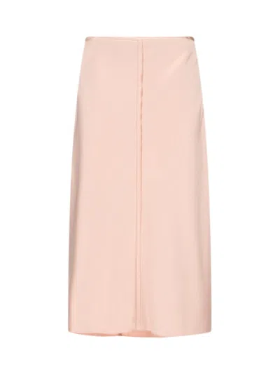 Ami Alexandre Mattiussi Ami Stretch Mini Skirt With Cupro-acetate Lining In Pink