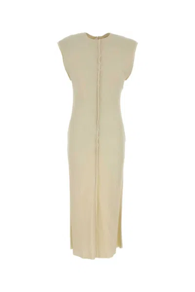 Ami Alexandre Mattiussi Ami Stretch Viscose Mini Dress In Neutral