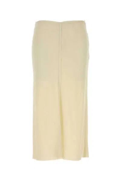Ami Alexandre Mattiussi Ami Stretch Viscose Skirt In White