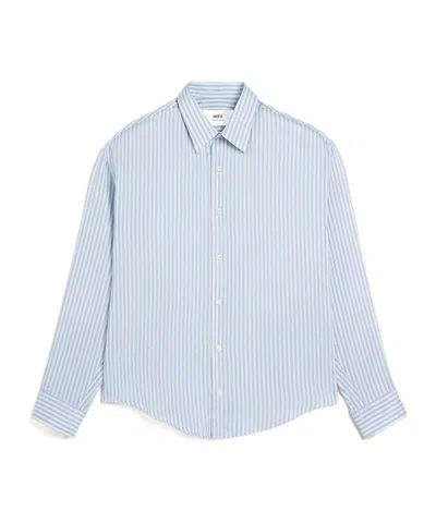 Ami Alexandre Mattiussi Ami Striped Button-up Shirt In White