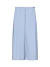 Ami Alexandre Mattiussi Ami Structured Panel Skirt With Cupro-blend Lining In Blue