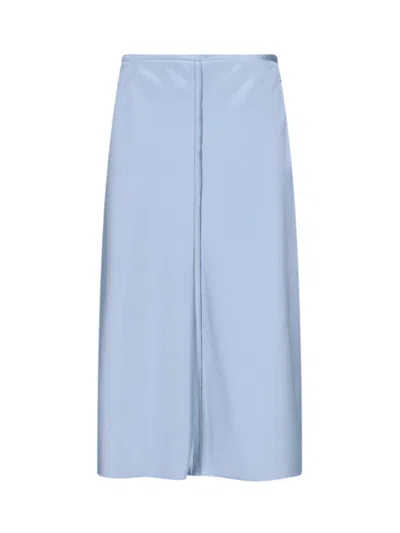 AMI ALEXANDRE MATTIUSSI AMI STRUCTURED PANEL SKIRT WITH CUPRO-BLEND LINING