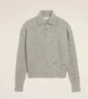 Ami Alexandre Mattiussi Ami Paris Grey Wool And Alpaca Polo Sweater Ami Paris In Gray