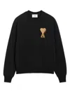Ami Alexandre Mattiussi Classic Crew Neck Sweatshirt With Iconic Heart Emblem In Black