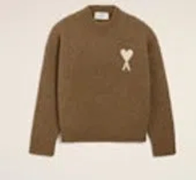 Ami Alexandre Mattiussi Long-sleeved Sweater In Brown