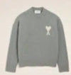 Ami Alexandre Mattiussi Grey Alpaca Ami De Coeur Crewneck Sweater Grey In Gray