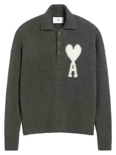 Ami Alexandre Mattiussi Ami Sweaters Grey