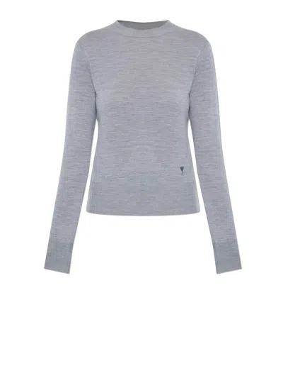 AMI ALEXANDRE MATTIUSSI AMI SWEATERS GREY