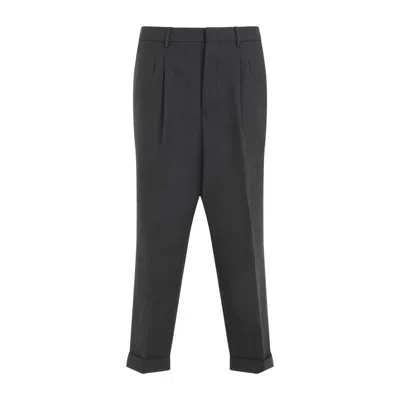Ami Alexandre Mattiussi Ami Tailored Grey Trousers With Pleated Front In Black