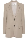 Ami Alexandre Mattiussi Single-breasted Blazer In Brown