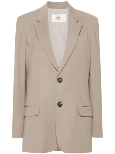 Ami Alexandre Mattiussi Single-breasted Blazer In Brown