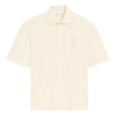 Ami Alexandre Mattiussi Ami Paris Classic Polo Shirt With Embroidered Applique In White