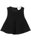 Ami Alexandre Mattiussi Flared Cropped Blouse In Black