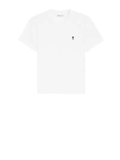 Ami Alexandre Mattiussi Ami Paris Men Ami De Coeur T-shirt In Organic Cotton Jersey In White