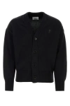 Ami Alexandre Mattiussi Black Cotton Blend Cardigan In Black