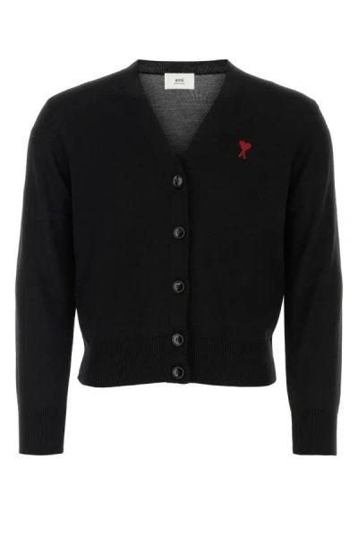 Ami Alexandre Mattiussi Ami Unisex Black Wool Cardigan