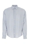Ami Alexandre Mattiussi Viscose Shirt With Embroidered Checkered Pattern In Multicolor