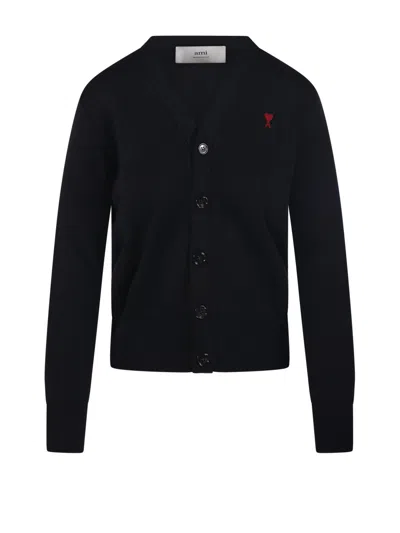AMI ALEXANDRE MATTIUSSI AMI V-NECK BUTTONED CARDIGAN