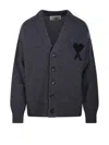 Ami Alexandre Mattiussi Adc V Neck Felted Merino Cardigan