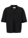 Ami Alexandre Mattiussi Ami V-neck Polo Shirt With Oversized Fit In Black