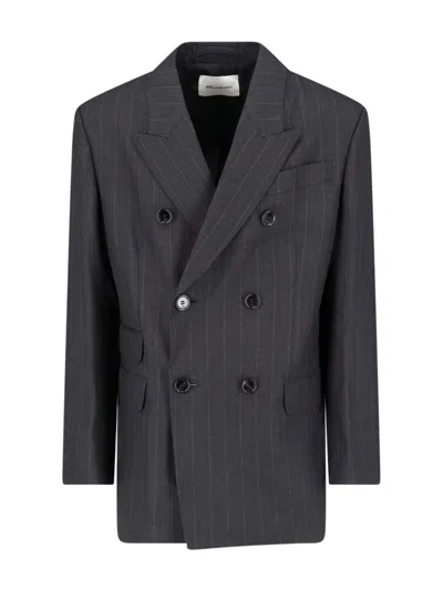 Ami Alexandre Mattiussi Ami Virgin Wool Blazer Jacket With Horn Buttons In Gray