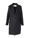 Ami Alexandre Mattiussi Ami Virgin Wool Coat With Notched Lapel In Black