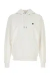 Ami Alexandre Mattiussi Long-sleeved Hooded Sweatshirt In White