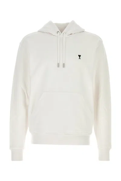 AMI ALEXANDRE MATTIUSSI AMI WHITE COTTON SWEATSHIRT