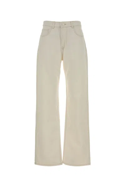 Ami Alexandre Mattiussi High Waist Wide Leg Denim Jeans In Neutral