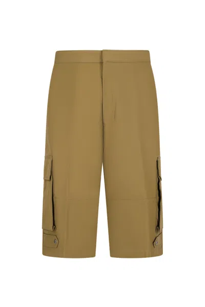 Ami Alexandre Mattiussi Ami Wide-leg Cargo Shorts In Brown