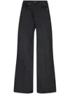 Ami Alexandre Mattiussi Ami Wide Leg Cotton Trousers With Front Pockets In Black