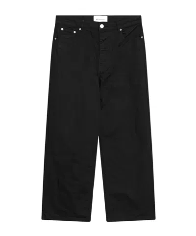 Ami Alexandre Mattiussi Ami Wide Leg Logo Patch Jeans In Black