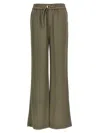 Ami Alexandre Mattiussi Ami Wide Leg Trousers With Adjustable Strap In Brown
