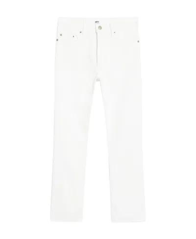 Ami Alexandre Mattiussi Ami Wide Stretch Cropped Denim Jeans In White