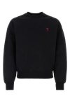 Ami Alexandre Mattiussi Paris Logo-embroidered Organic-cotton Sweatshirt In Black