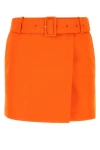 AMI ALEXANDRE MATTIUSSI AMI WOMAN ORANGE WOOL MINI SKIRT