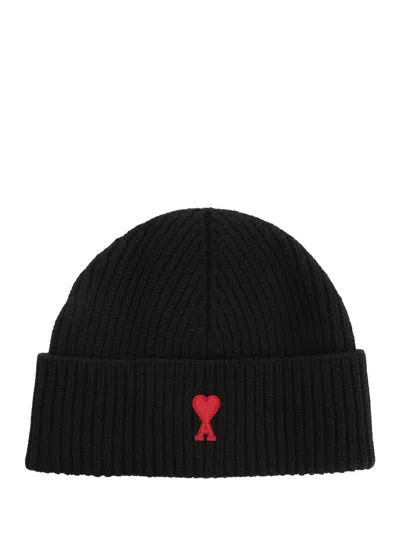 AMI ALEXANDRE MATTIUSSI AMI WOMEN "AMI DE COEUR" BEANIE HAT