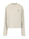 Ami Alexandre Mattiussi Ami Women Ami De Coeur Cropped Sweatshirt In Neutral