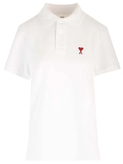 Ami Alexandre Mattiussi Ami Women "ami De Coeur" Polo In White